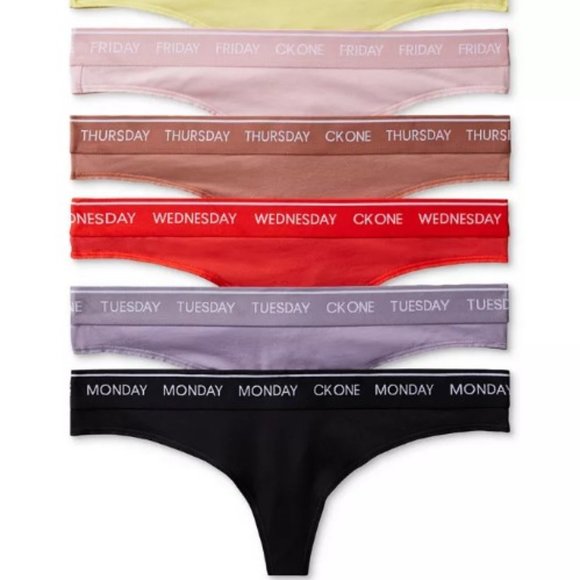 NWT Calvin Klein CK One Days of the Week Thong Panties MSRP $55 - Picture 2 of 10